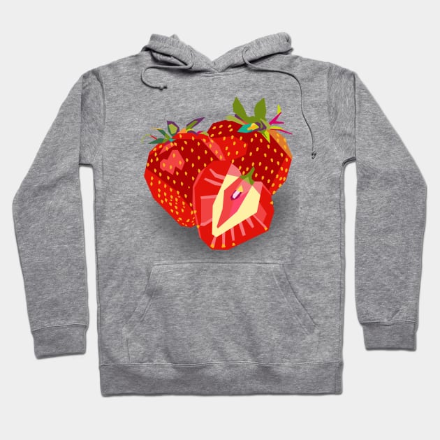 strawberry pop art Hoodie by cool pop art house